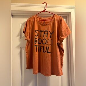 Stay Boo-tiful Orange Graphic Tee, XXL